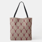 Gezellige moderne herten kraft geruite kerst tote bag (Achterkant)