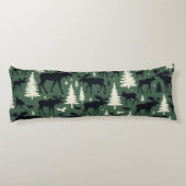 Gezellige Moose en Pines Forest Green Lichaamskussen (Achterkant)