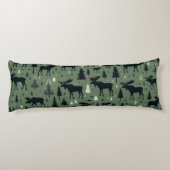 Gezellige Moose en Pines Forest Green Lichaamskussen (Achterkant)