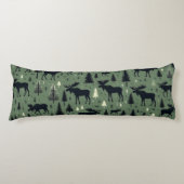 Gezellige Moose en Pines Forest Green Lichaamskussen (Voorkant)