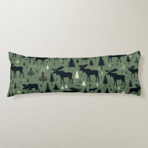 Gezellige Moose en Pines Forest Green Lichaamskussen