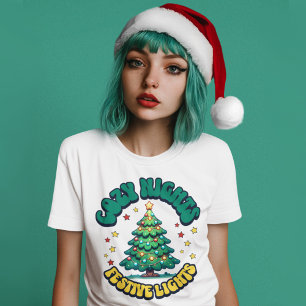 Gezellige nachten, feestelijke lichten kerstboom Tri-Blend shirt