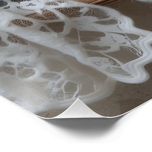 Gezellige Nighttime Window Scene Perfect Poster (Hoek)