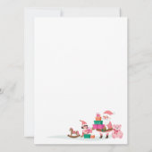 Gezellige Noordpool Roze Elf Workshop Kerstfeest Kaart (Achterkant)