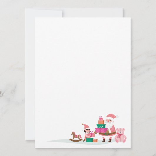 Gezellige Noordpool Roze Elf Workshop Kerstfeest Kaart (Achterkant)