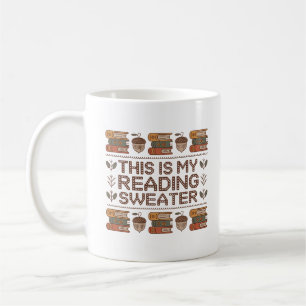 Gezellige Nordic Reading Trui Patroon Boeken en Th Koffiemok