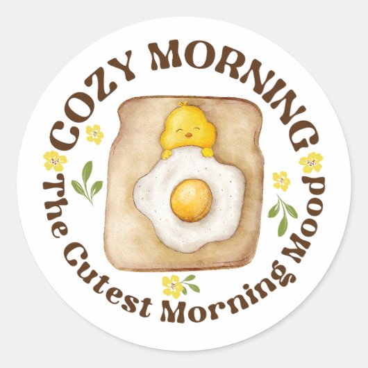 Gezellige ochtend ronde sticker (Voorkant)