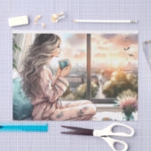 Gezellige ochtend Urban Girl Decoupage Print Tissuepapier (Craft)