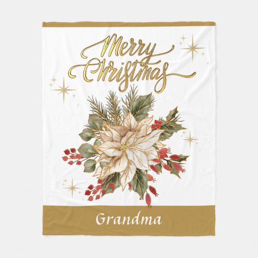 Gezellige oma Vrolijk kerstfeest Fleece Deken (Voorkant)