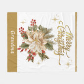 Gezellige oma Vrolijk kerstfeest Fleece Deken (Voorkant (Horizontaal))