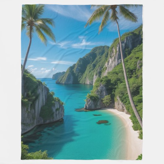 "Gezellige ontsnappingen beginnen hier - Turquoise Fleece Deken (Voorkant)