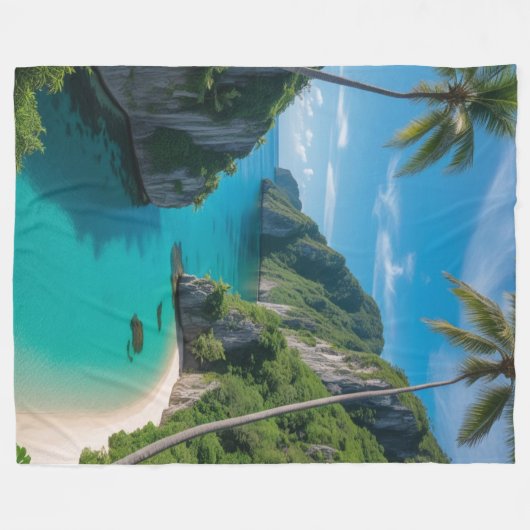 "Gezellige ontsnappingen beginnen hier - Turquoise Fleece Deken (Voorkant (Horizontaal))