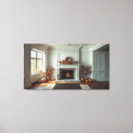 Gezellige open haard canvas afdruk (Voorkant)