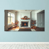 Gezellige open haard canvas afdruk (Insitu (Houten vloer))