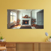 Gezellige open haard canvas afdruk (Insitu (Woonkamer))