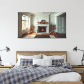 Gezellige open haard canvas afdruk (Insitu (Slaapkamer))