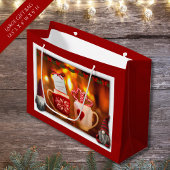 Gezellige open haard Kerst Gnoom Grote Gift Bag Groot Cadeauzakje