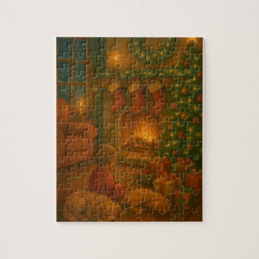 Gezellige open haard & kerstsokken legpuzzel (Verticaal)