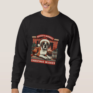 Gezellige open haard Scene  Boxer Dog Christmas Trui