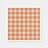 Gezellige Oranje Gingham Herfst Herfst Servet (Voorkant)