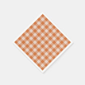 Gezellige Oranje Gingham Herfst Herfst Servet (Hoek)