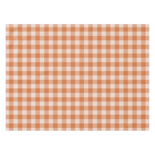 Gezellige Oranje Gingham Herfst Herfst Tafelkleed (Voorkant (Horizontaal))
