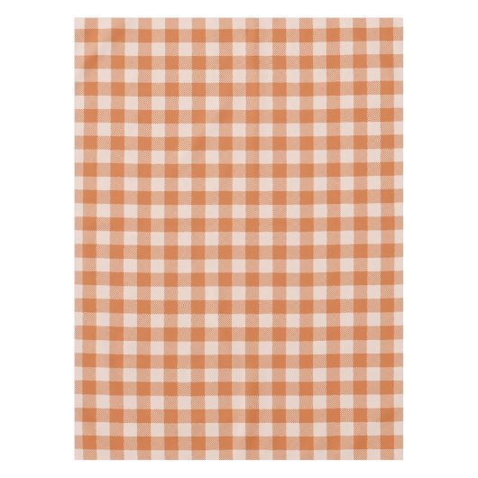 Gezellige Oranje Gingham Herfst Herfst Tafelkleed (Voorkant)