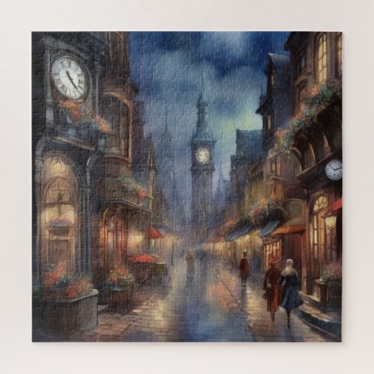 gezellige oude stad straat puzzel (Verticaal)