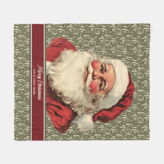 Gezellige ouderwetse Santa Throw deken (Voorkant (Horizontaal))