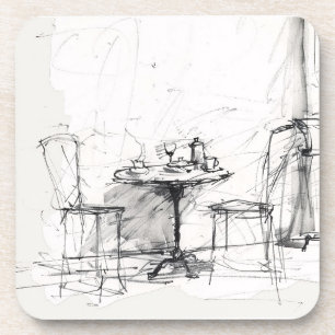 Gezellige Outdoor Café Tafel – Ontspannende Koffie Bier Onderzetter