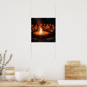 Gezellige Outdoor Fire Pit Poster (Keuken)
