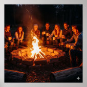 Gezellige Outdoor Fire Pit Poster (Voorkant)