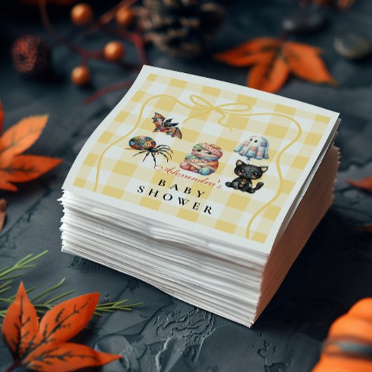 Gezellige Patchwork Halloween Baby Shower Servet