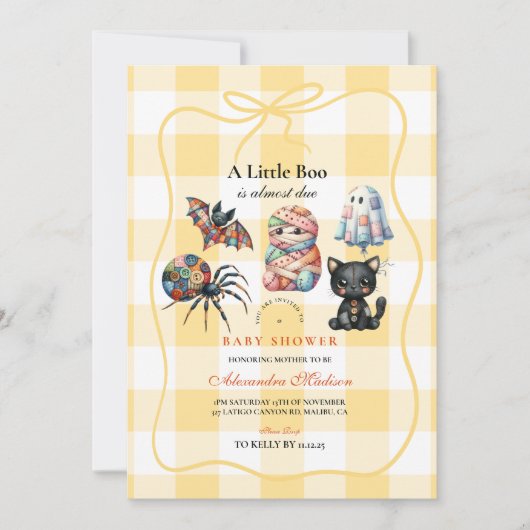 Gezellige Patchwork Halloween Kaart (Voorkant)