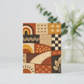 Gezellige Patchwork Moderne Briefkaart (Staand voorkant)
