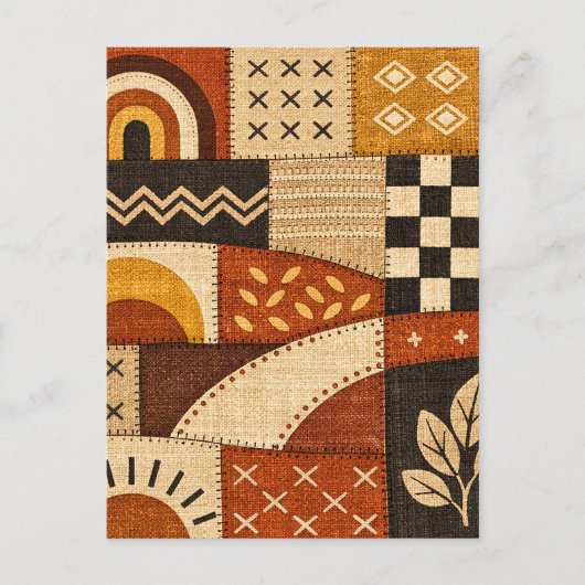 Gezellige Patchwork Moderne Briefkaart (Voorkant)