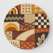 Gezellige Patchwork Moderne Grote Klok (Voorkant)