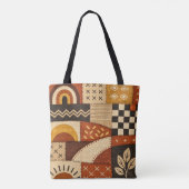Gezellige Patchwork Moderne Tote Bag (Achterkant)