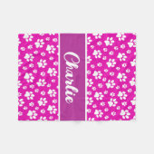 Gezellige Paw Print Gepersonaliseerde Hondendeken Fleece Deken (Voorkant (Horizontaal))