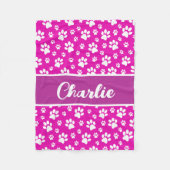 Gezellige Paw Print Gepersonaliseerde Hondendeken Fleece Deken (Voorkant)