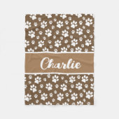 Gezellige Paw Print Gepersonaliseerde Hondendeken  Fleece Deken (Voorkant)