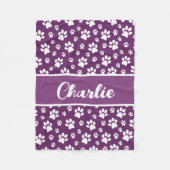 Gezellige Paw Print Gepersonaliseerde Hondendeken  Fleece Deken (Voorkant)