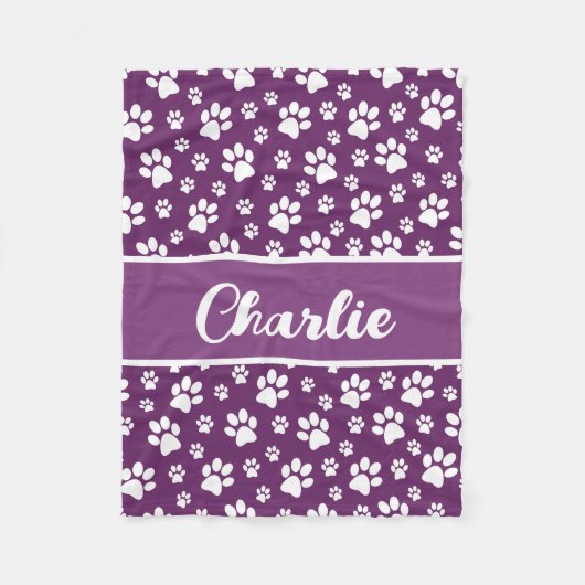 Gezellige Paw Print Gepersonaliseerde Hondendeken  Fleece Deken (Voorkant)