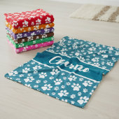 Gezellige Paw Print Gepersonaliseerde Hondendeken  Fleece Deken