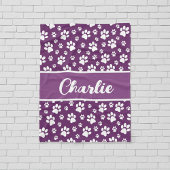 Gezellige Paw Print Gepersonaliseerde Hondendeken  Fleece Deken