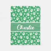 Gezellige Paw Print Gepersonaliseerde Hondendeken Fleece Deken (Voorkant)