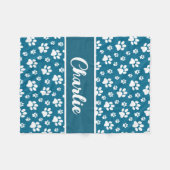 Gezellige Paw Print Gepersonaliseerde Hondendeken  Fleece Deken (Voorkant (Horizontaal))