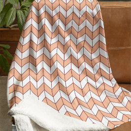 Gezellige Perzik Bourgogne Herringbone Sherpa Deken