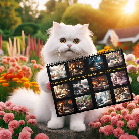 Gezellige Perzische katten door het seizoen 20XX Kalender