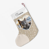 Gezellige Pet Photo Cream Kerstmis Kleine Kerstsok (Achterkant (Hangend))